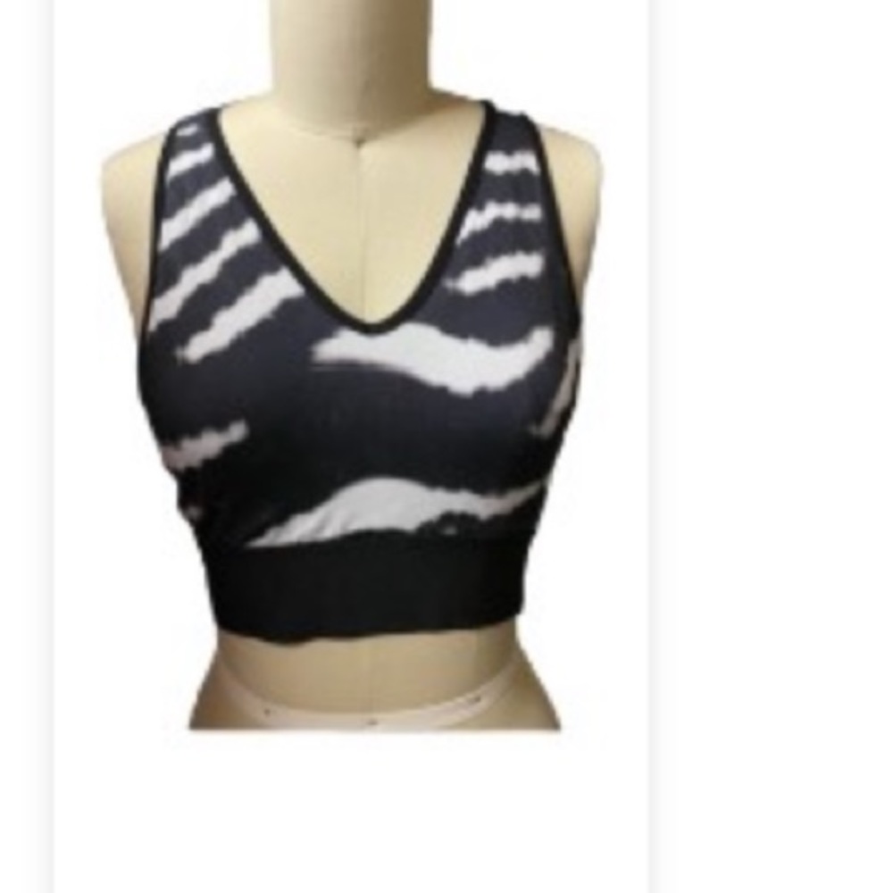 Vyayama Black/White Sports Bra Sz S